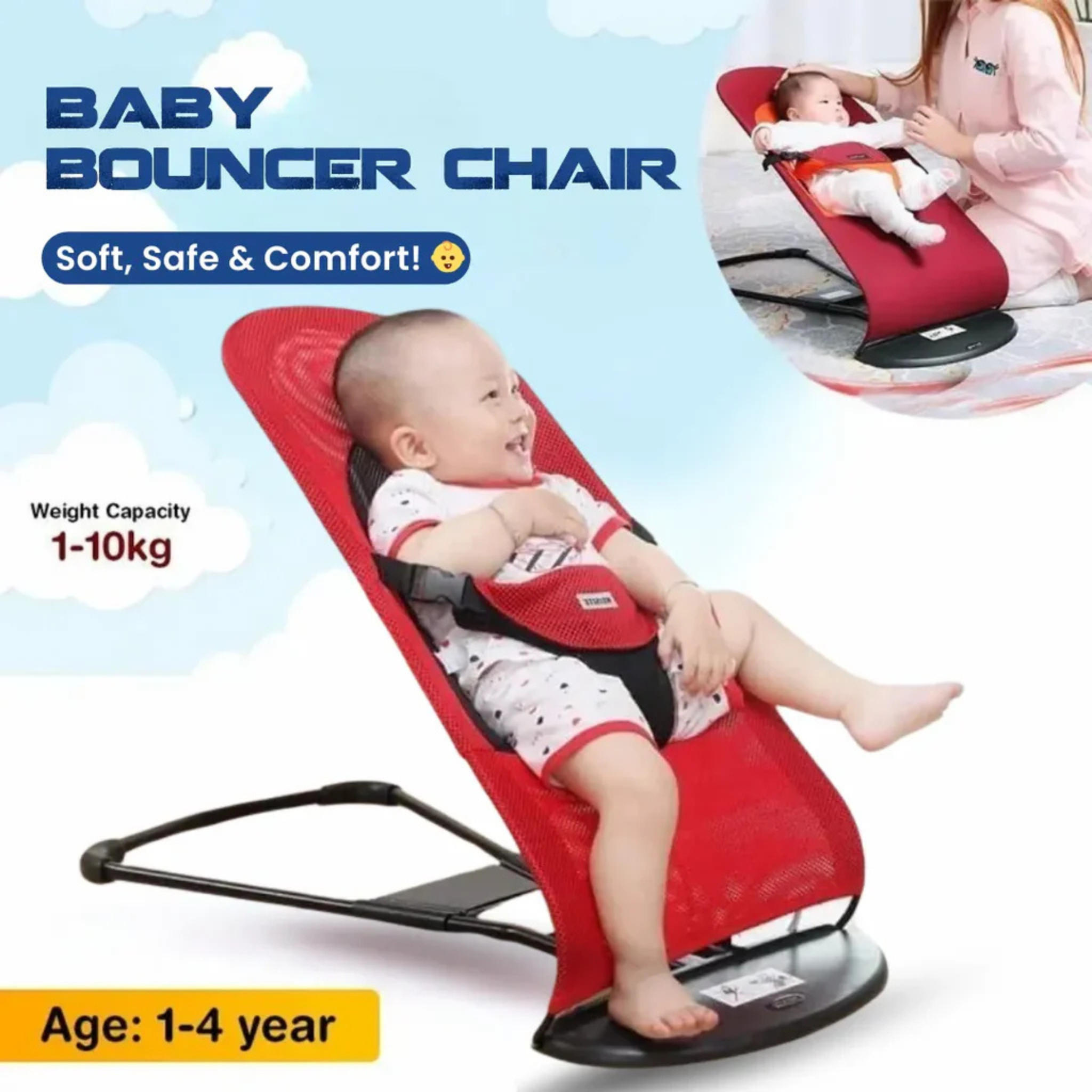 Baby Sitter Jumping Chair – Secure, Foldable, Multi-Colors