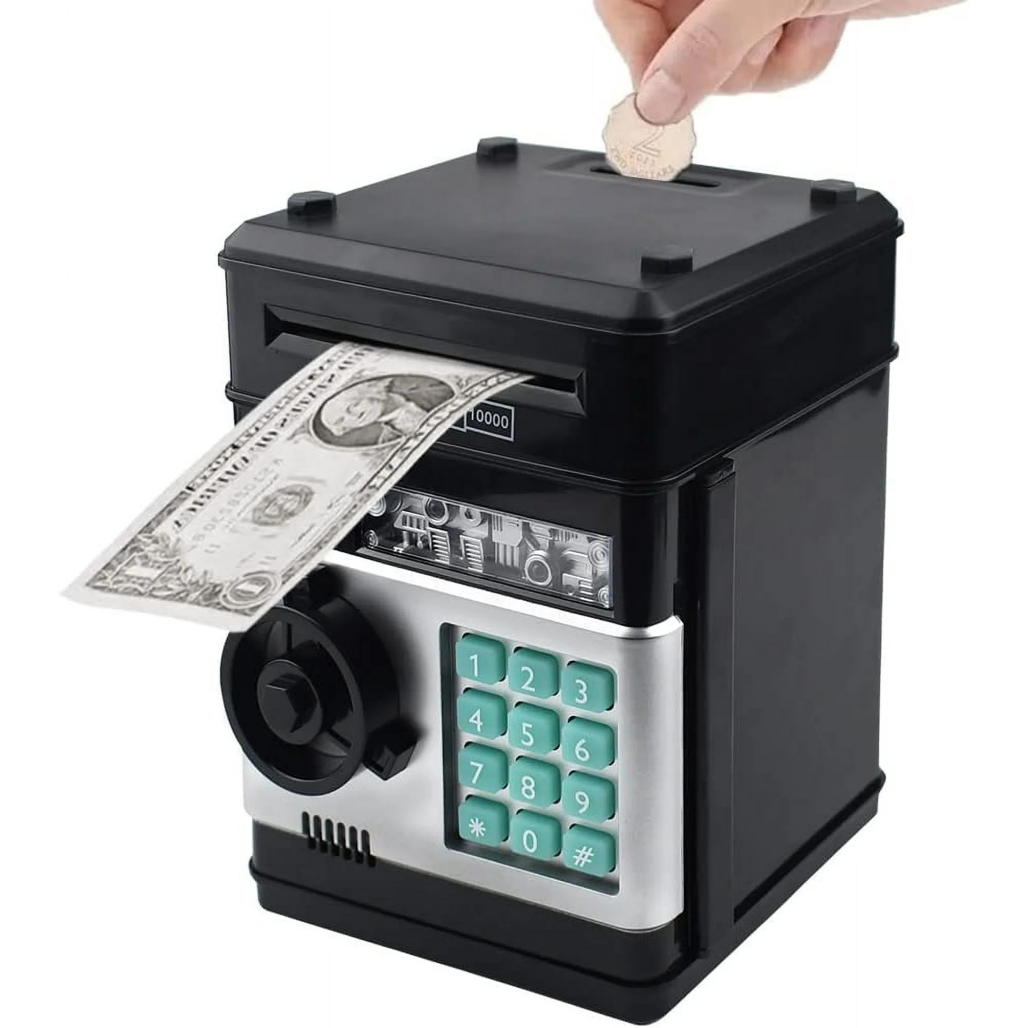 Kids Electronic Money Safe – 4-Digit Password Coin & Bill Bank with Auto Scan