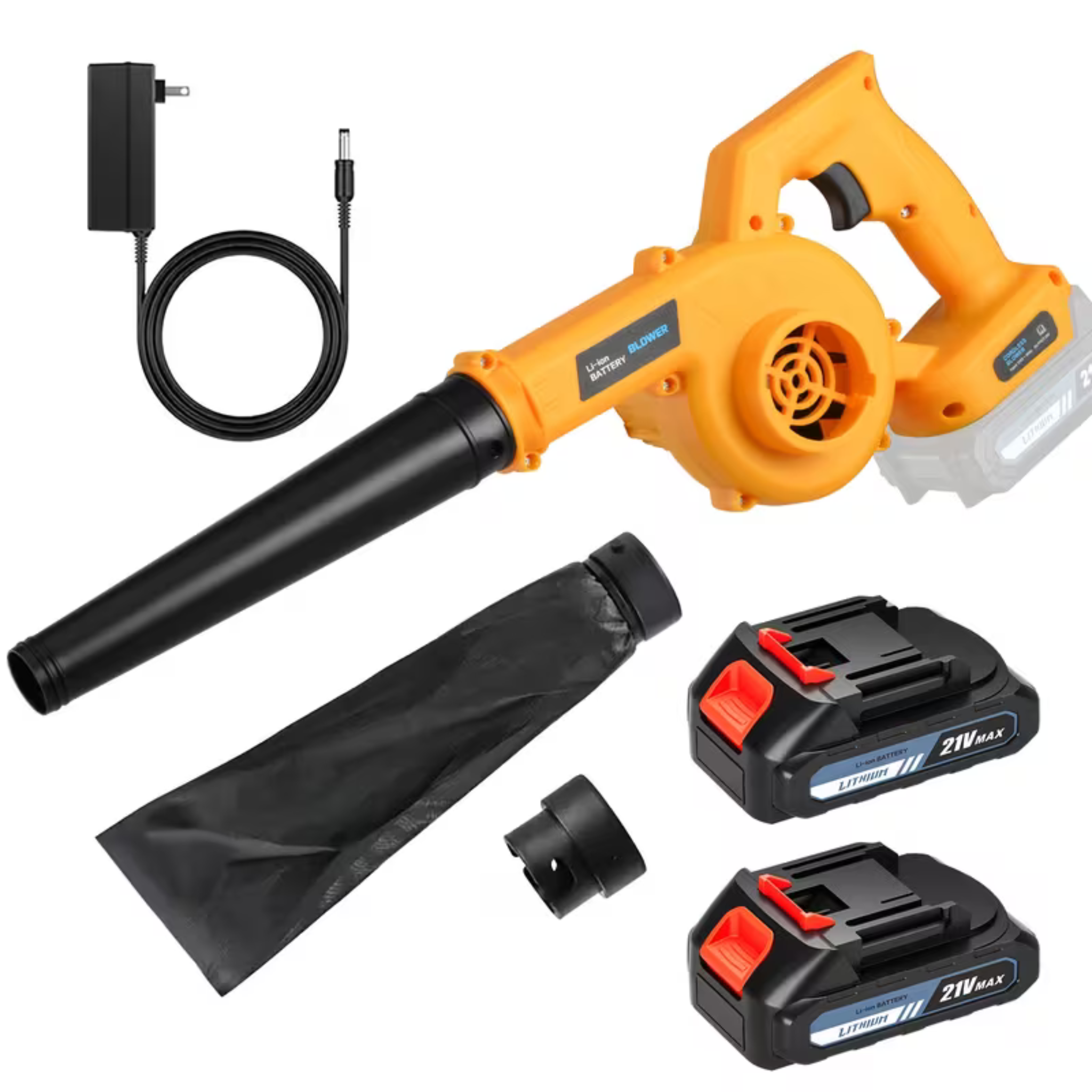 Lightweight 2-IN-1 Leaf Blower & Vacuum – 20V 100MPH Strong Power for Lawn & Snow