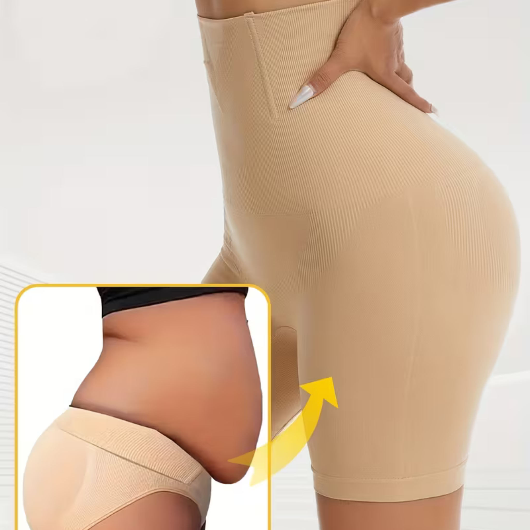 Women's High Waist Body Shaper – Invisible Lining, Firm Control