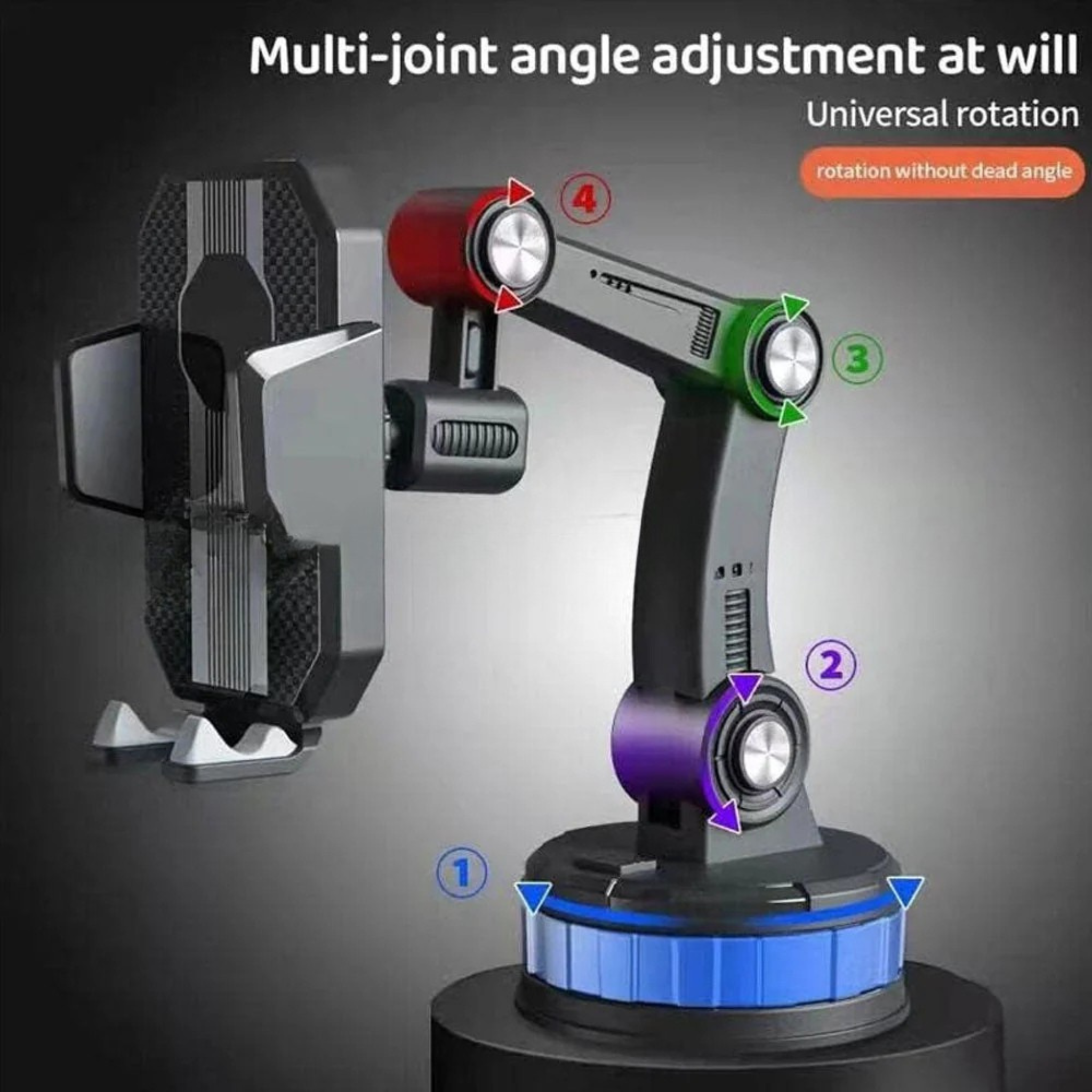 Magnetic Car Phone Holder with Suction Cup – Adjustable Gravity Mount for 4-7 Inches Phones