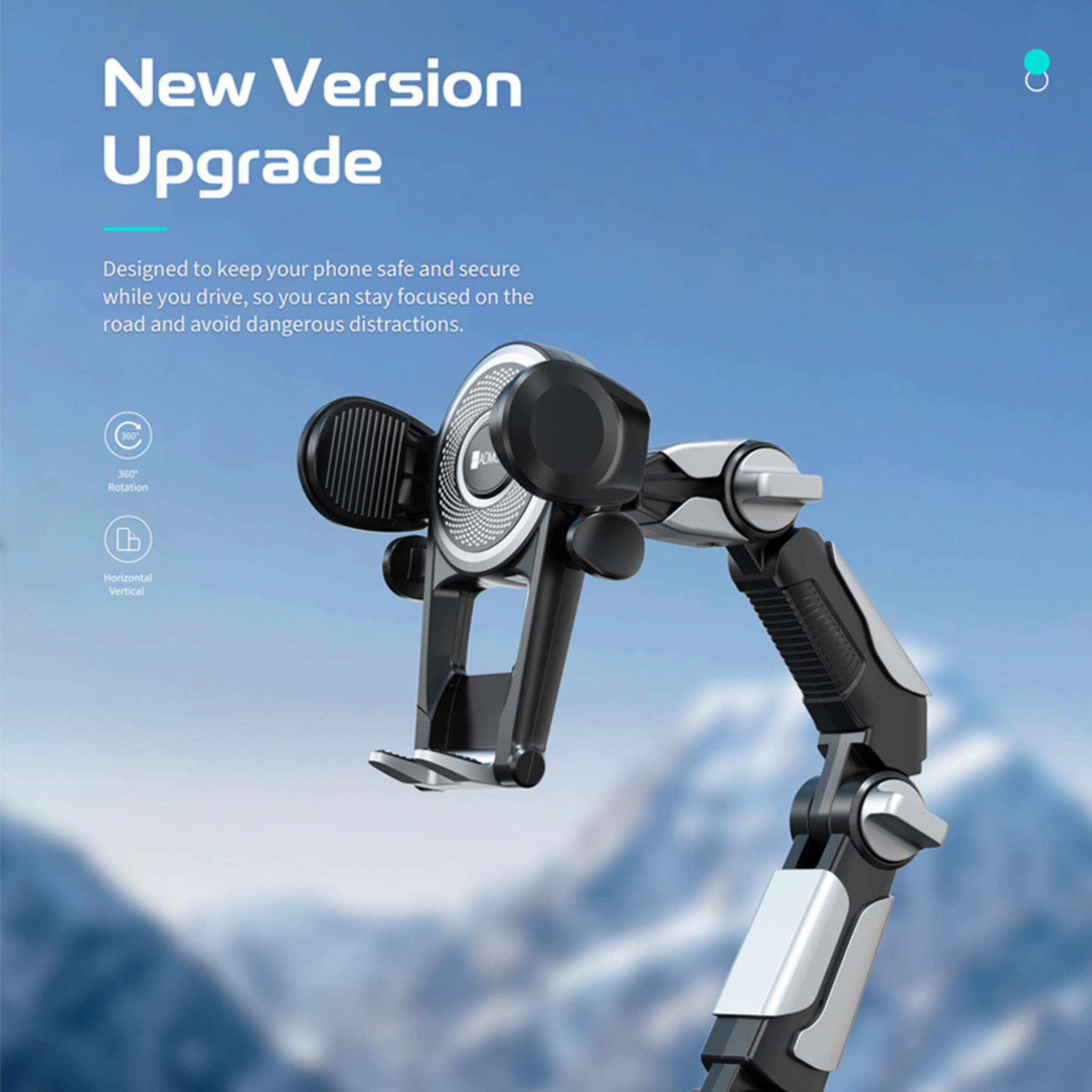 Magnetic Car Phone Holder with Suction Cup – Adjustable Gravity Mount for 4-7 Inches Phones