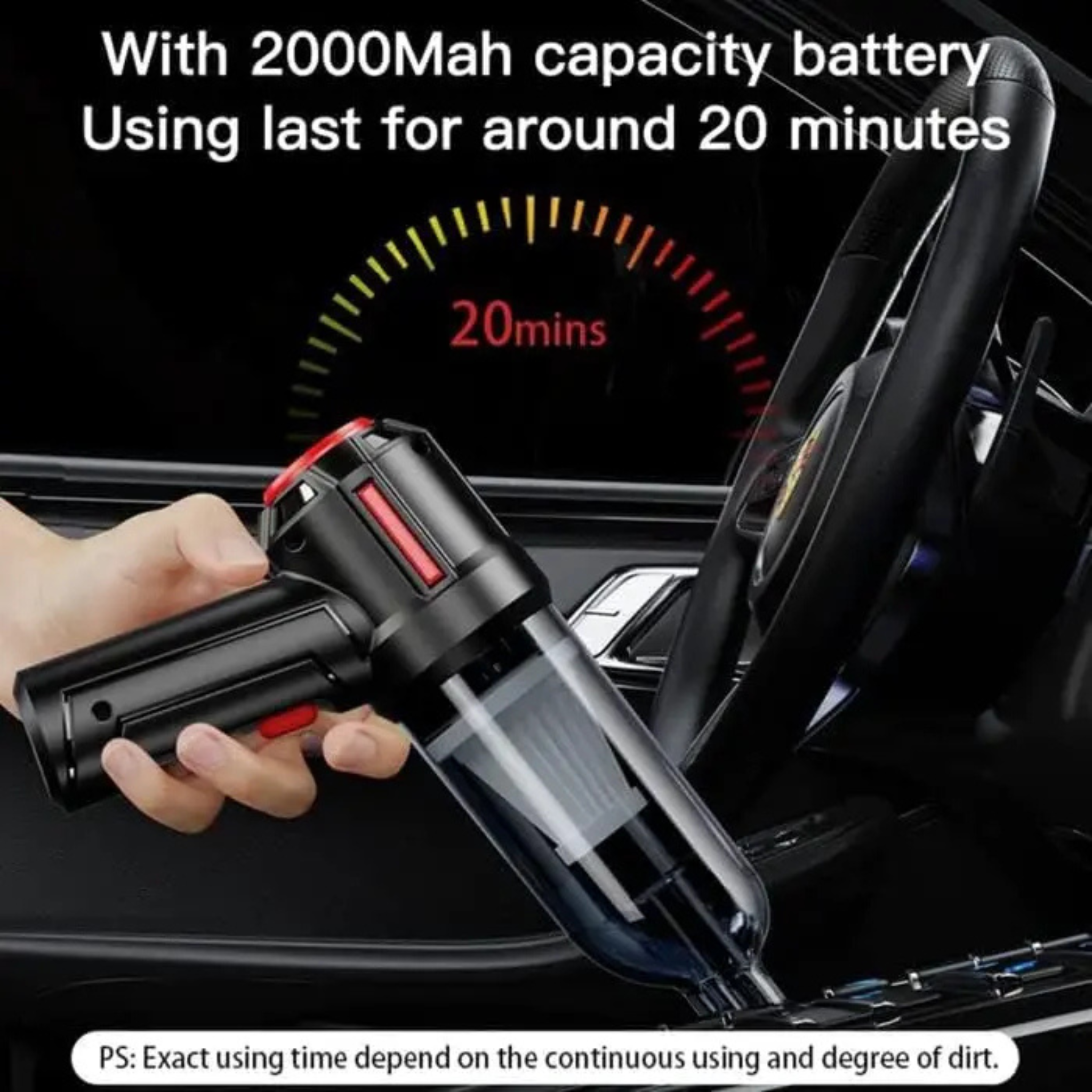 Rechargeable Mini Vacuum Cleaner – 4000Pa Handheld Cordless for Car & Home