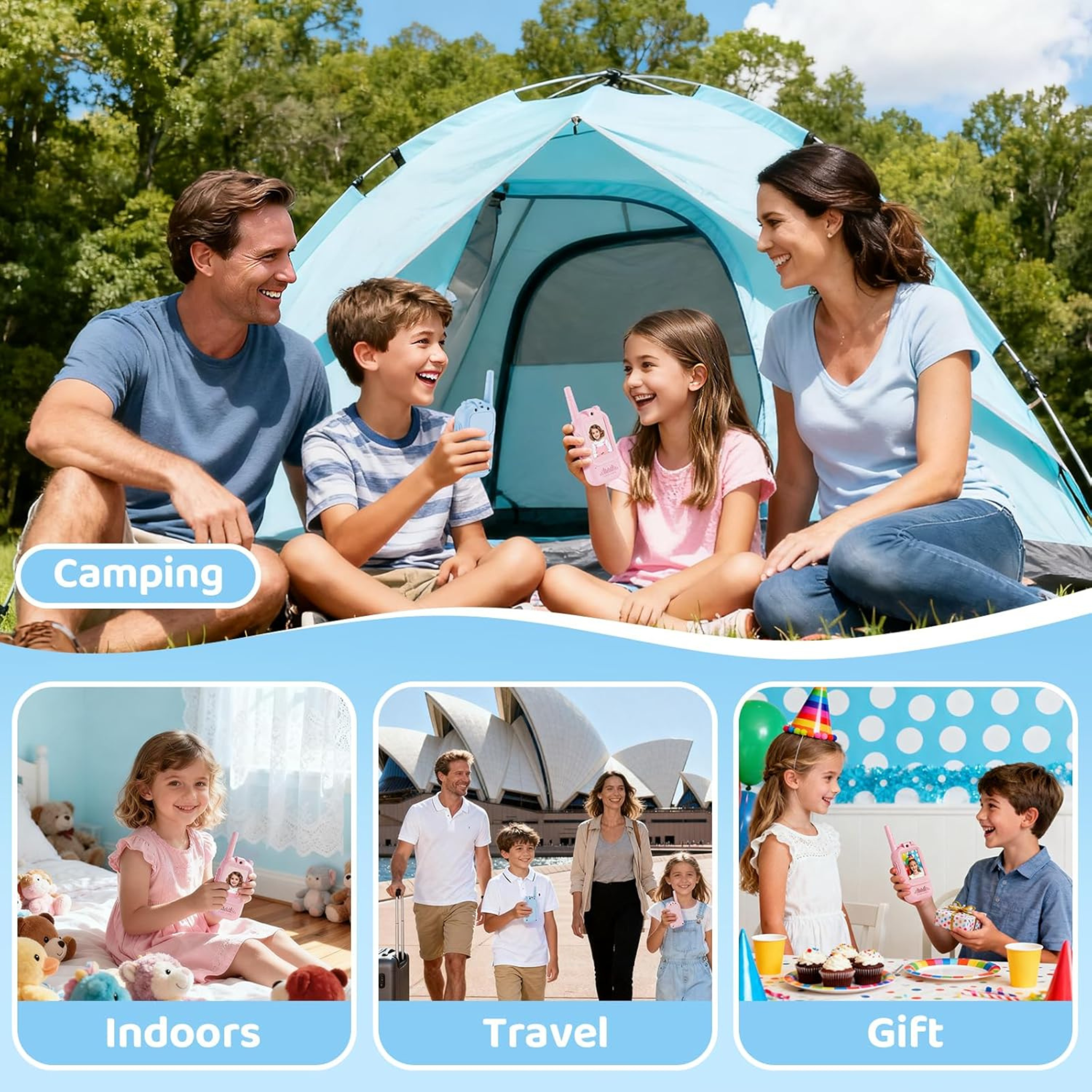 Kids Walkie Talkies with Camera – Video Call & Voice Changer Toy for Children