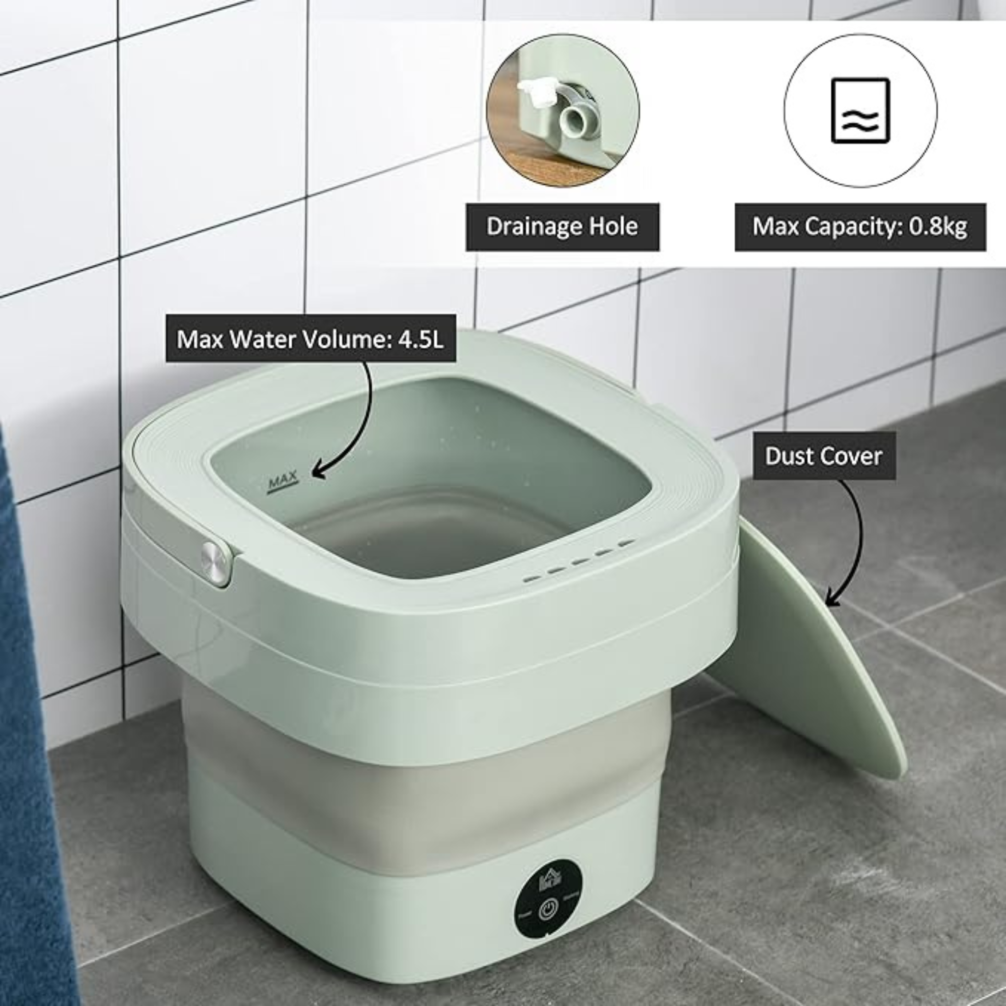 Compact Foldable Washing Machine – 6L Portable Spinner for Socks & Delicates