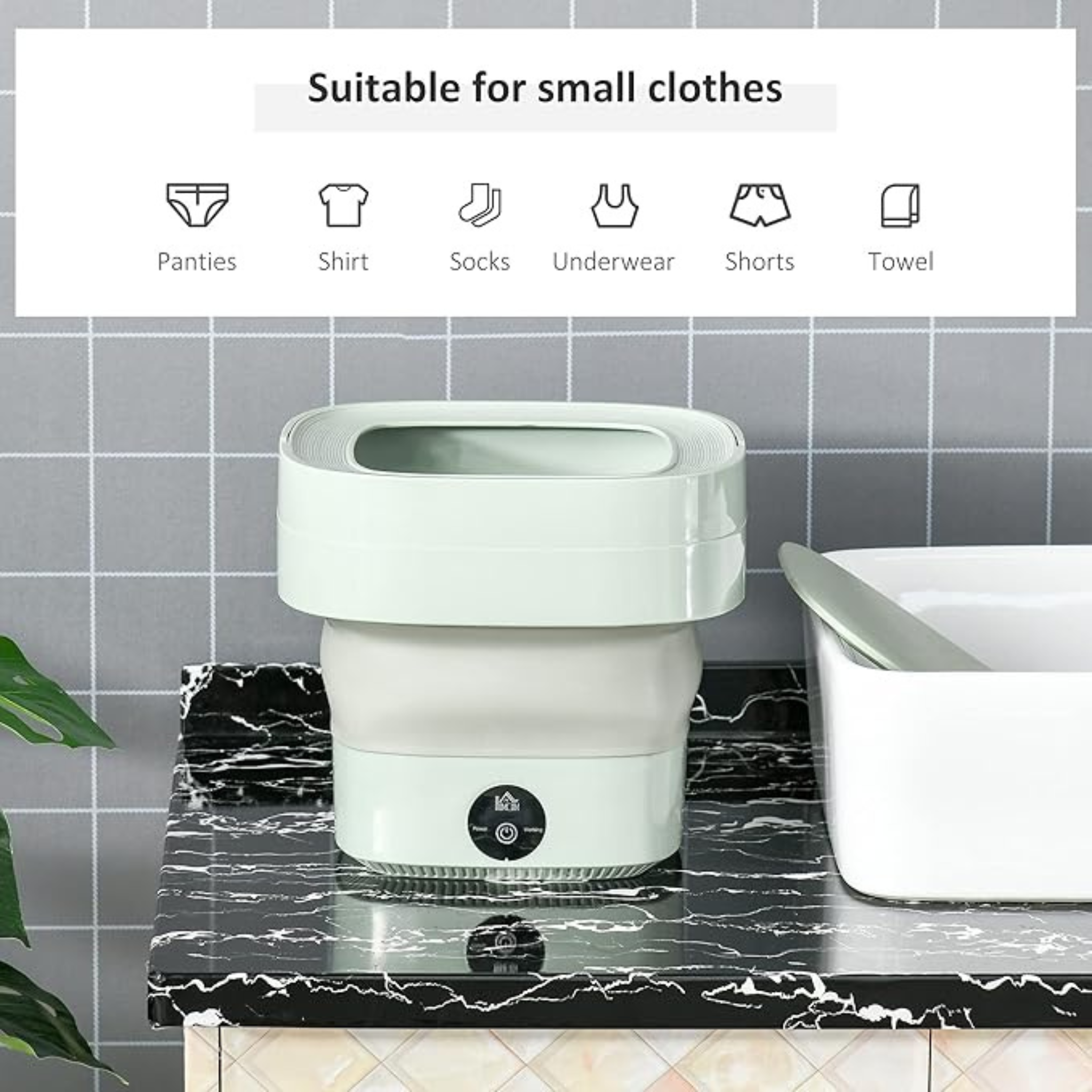 Compact Foldable Washing Machine – 6L Portable Spinner for Socks & Delicates