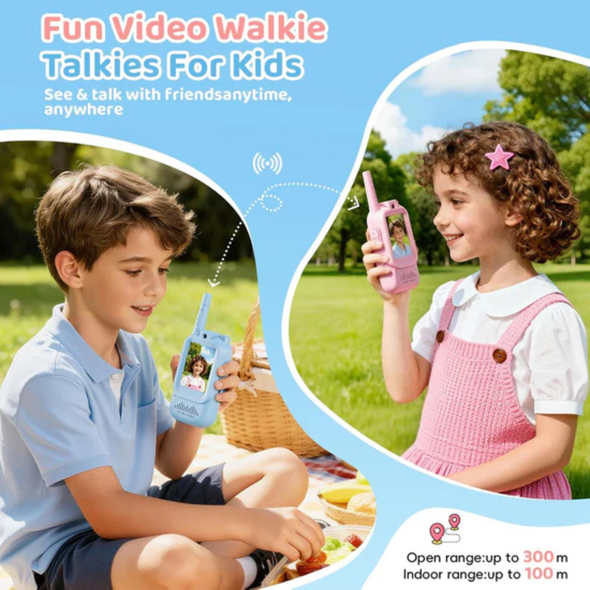 Kids Walkie Talkies with Camera – Video Call & Voice Changer Toy for Children