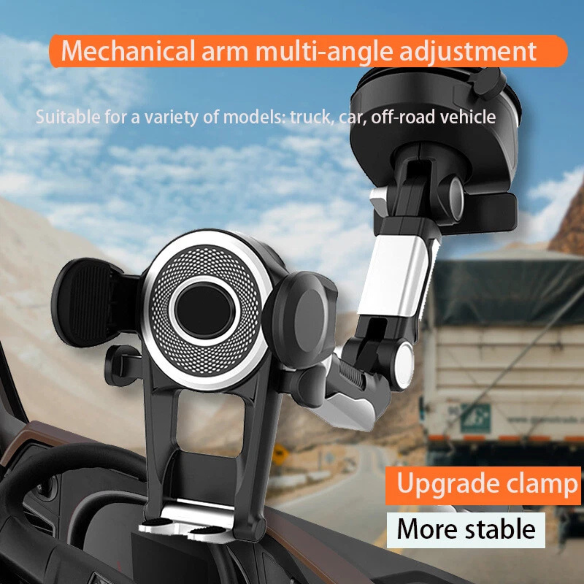 Magnetic Car Phone Holder with Suction Cup – Adjustable Gravity Mount for 4-7 Inches Phones