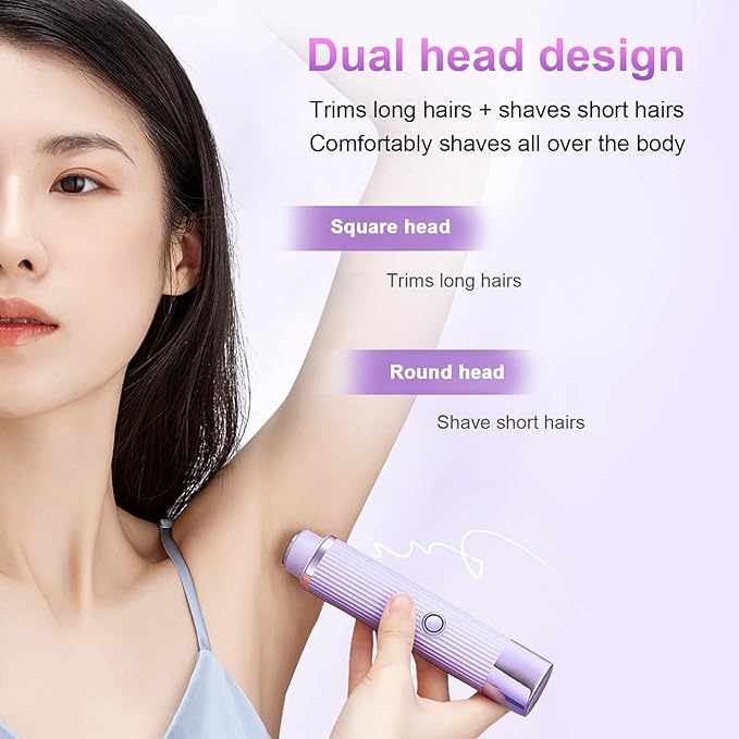 Dual Head Women’s Shaver – Wet, Dry, Compact and Painless