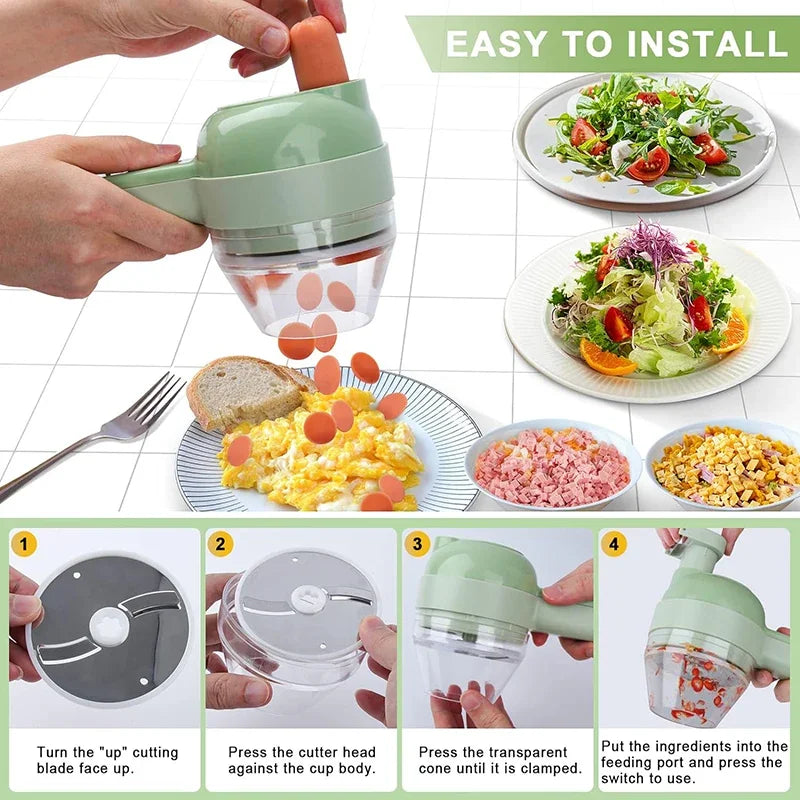 Mini Electric Chopper – Cordless, USB Rechargeable